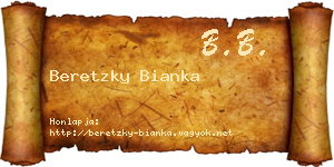 Beretzky Bianka névjegykártya